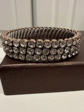 1950s Vintage Citaplex Signed Stretch Rhinestone Cocktail Bracelet